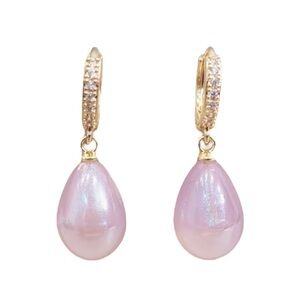 Lavender and Gold Drop Earrings NEW